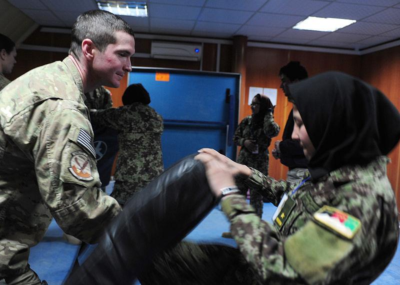 Afghan Air Force Women Learn Self-Defense Techniques