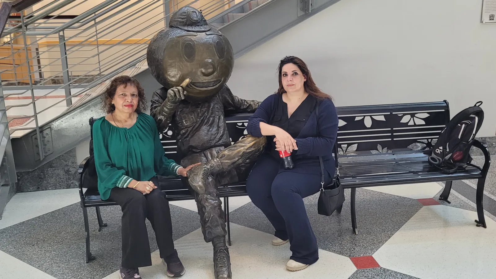 Drs. Husseini and Nahar next to Brutus
