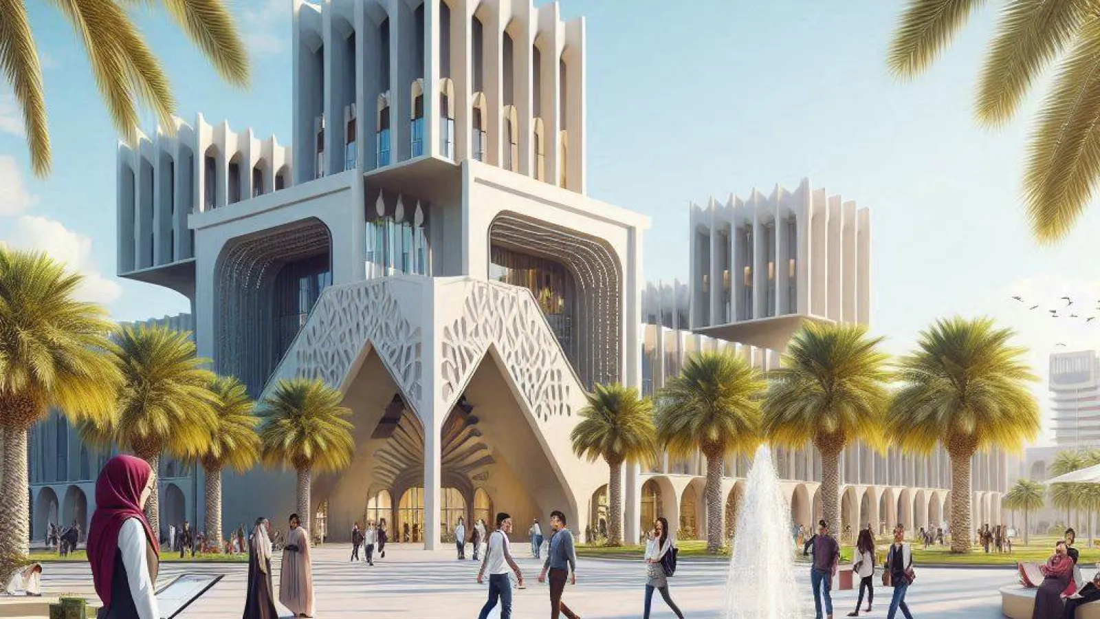 Researchers in Qatar, University Campus