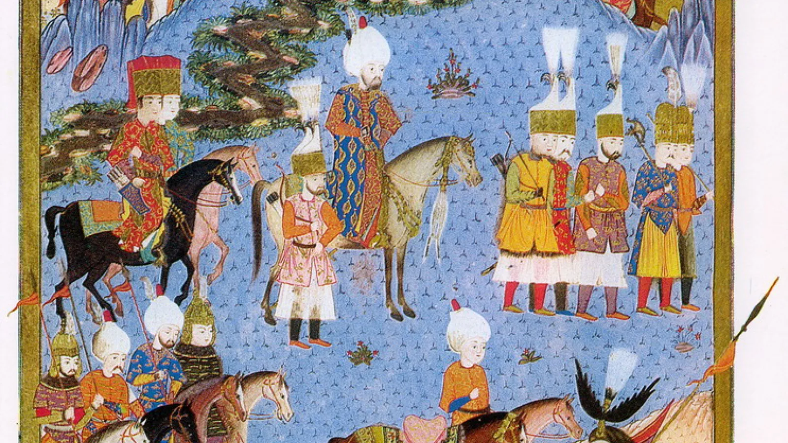 Painting of Sultan Suleiman in Persian Miniature style