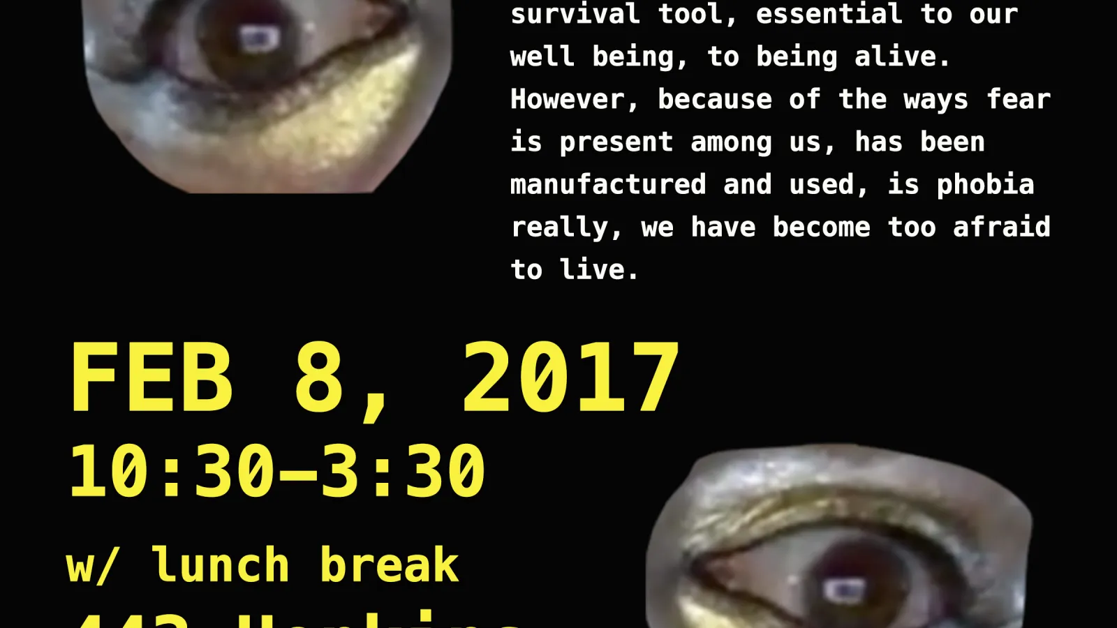 Performance Image for Jinjin Fear with Zizi, images of eyes