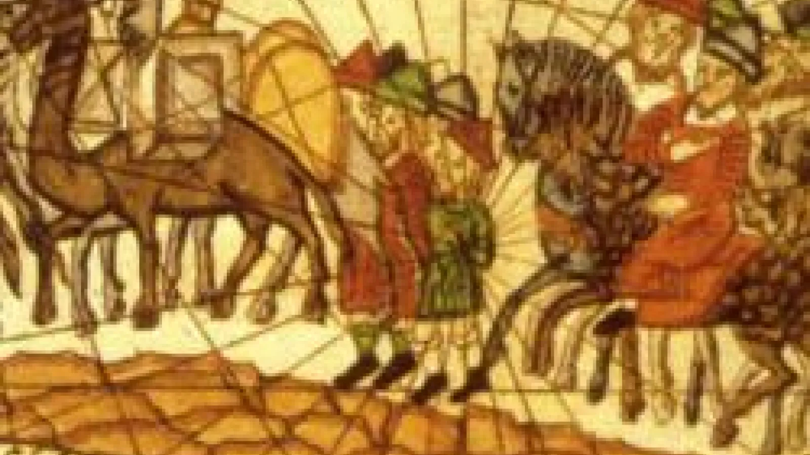 Image of Manuscript depicting the ancient Silk Road