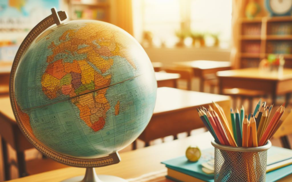 globe in a classroom