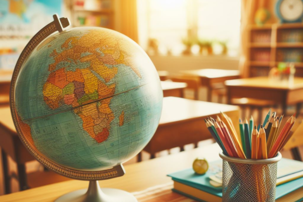 globe in a classroom