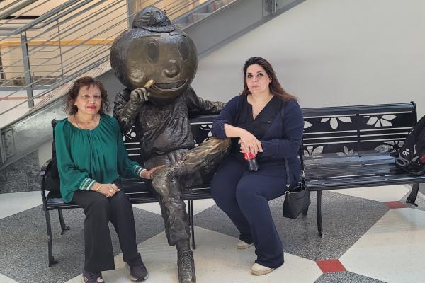Drs. Husseini and Nahar next to Brutus
