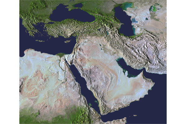 Satellite Image of the Middle East