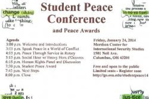Student Peace conference award poster