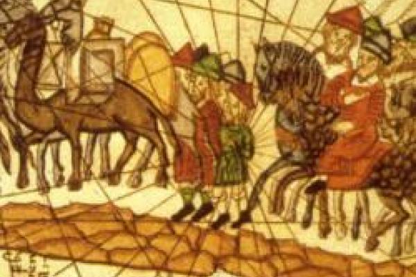 Image of Manuscript depicting the ancient Silk Road Image of Manuscript depicting the ancient Silk Road
